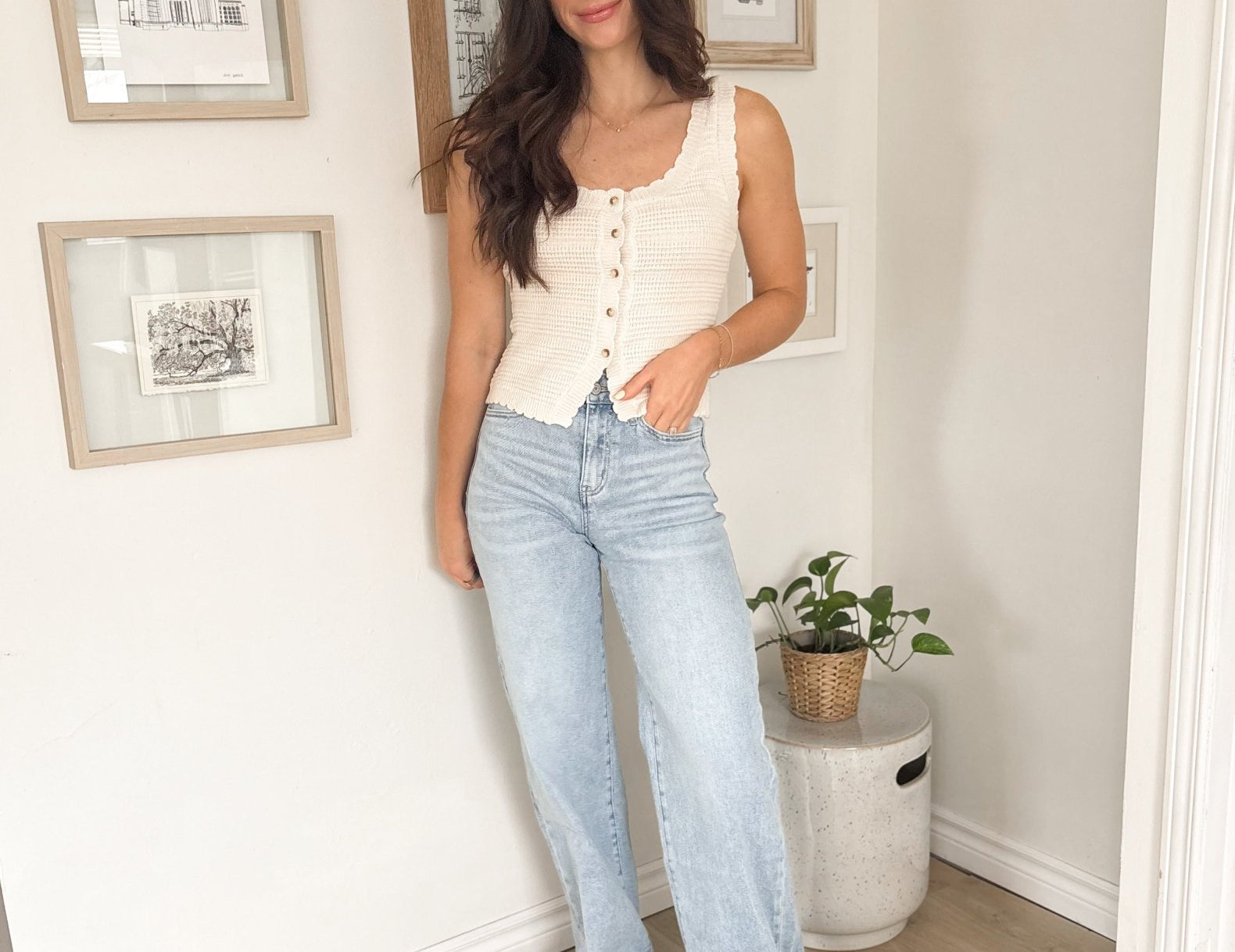 Blake High Rise Light Washed Wide Length Jeans - Love and Lee Apparel