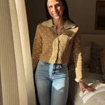 The Colette Crochet Scallop Collar Button Down Knit Cardigan - Love and Lee Apparel