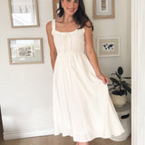 The Avery Spaghetti Strap Front Tie Shirred Waist Midi Dress - Love and Lee Apparel