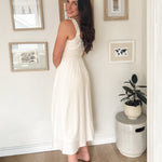 The Avery Spaghetti Strap Front Tie Shirred Waist Midi Dress - Love and Lee Apparel