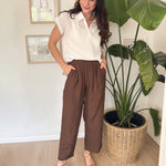 The Lucy Brown Casual Pants - Love and Lee Apparel