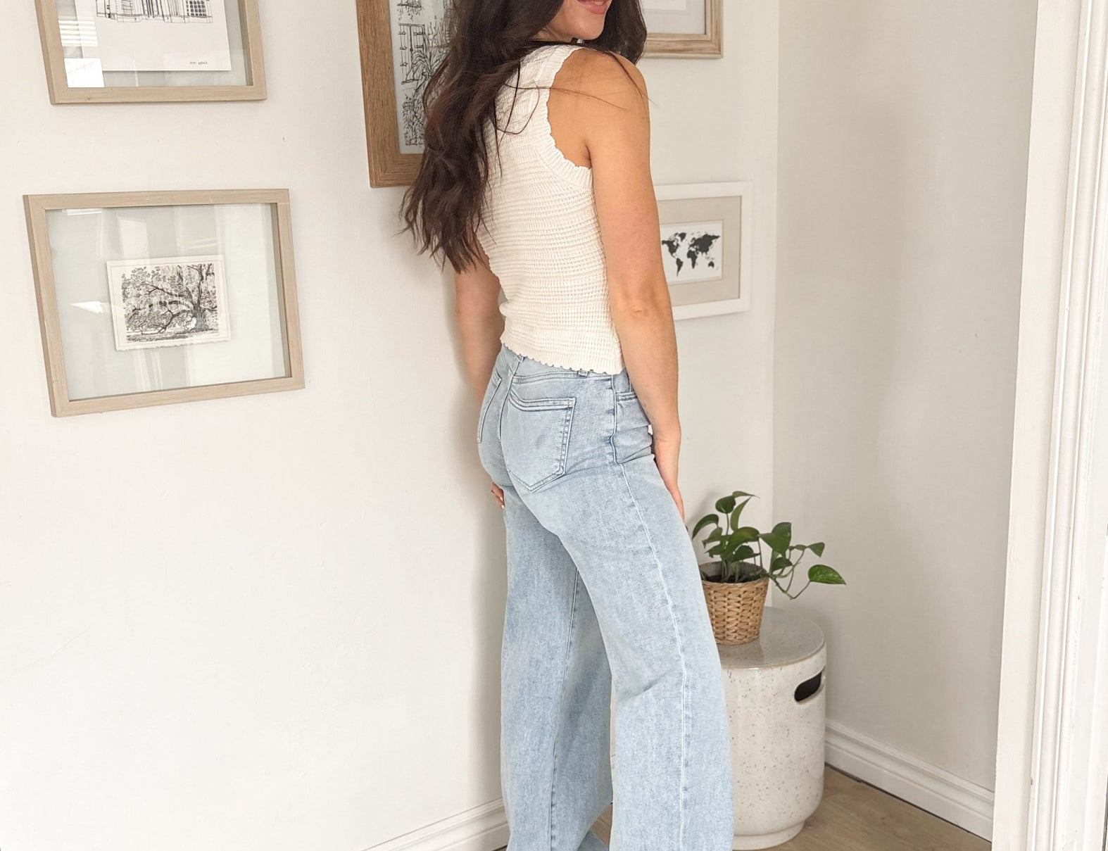 Blake High Rise Light Washed Wide Length Jeans - Love and Lee Apparel