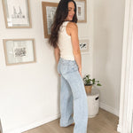 Blake High Rise Light Washed Wide Length Jeans - Love and Lee Apparel