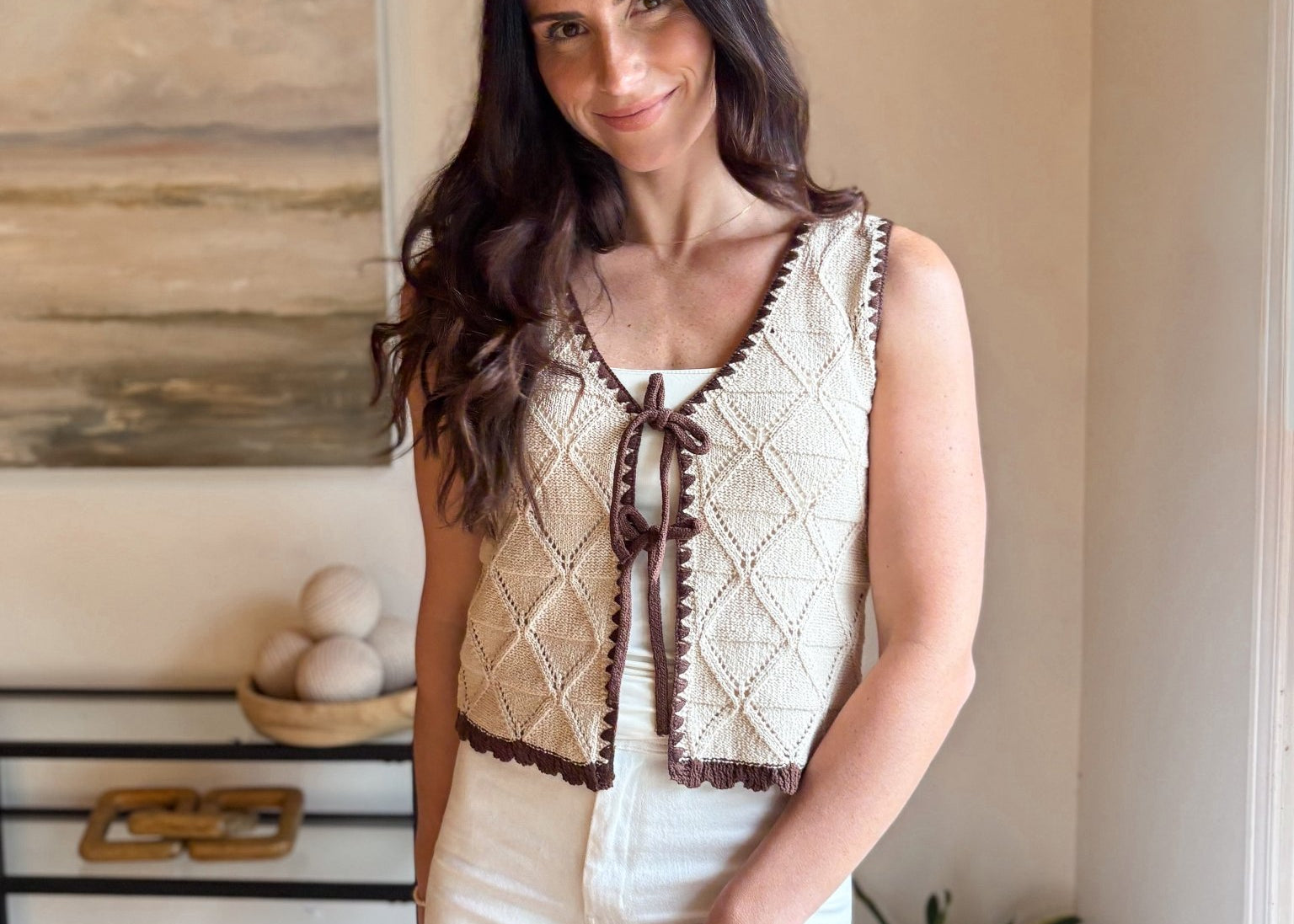 On the Dock Cotton Tie Knit Vest - Love and Lee Apparel