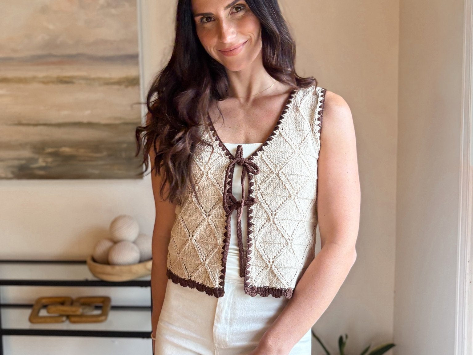On the Dock Cotton Tie Knit Vest - Love and Lee Apparel