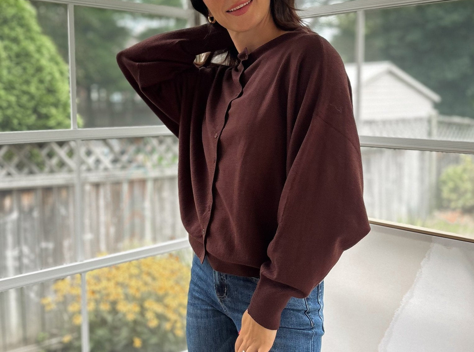 'Alumni Academy' Boat Neck Button Down Knit Cardigan Sweater - Love and Lee Apparel