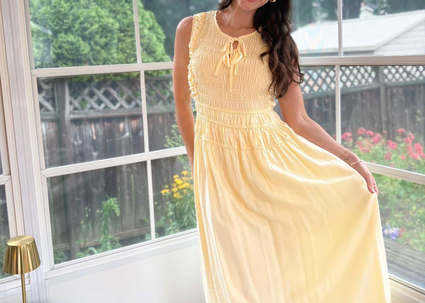Aphrodite Smocked Sleeveless Midi Dress - Love and Lee Apparel