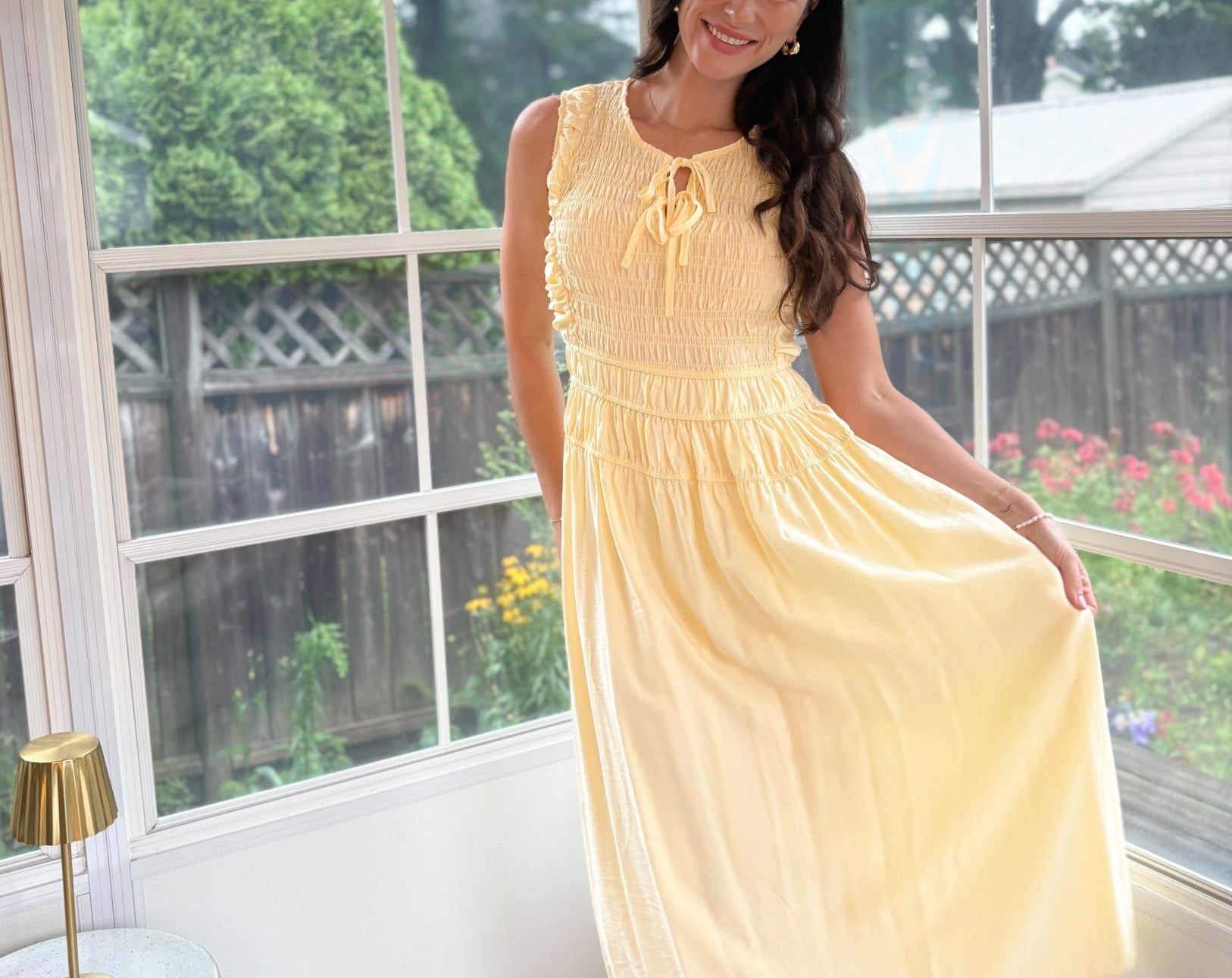 Aphrodite Smocked Sleeveless Midi Dress - Love and Lee Apparel
