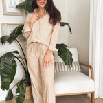 Veronica Gauze Pants in Khaki - Love and Lee Apparel