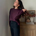 The Mauve Wine Long Sleeve O-Neck Pullover Sweater - Love and Lee Apparel