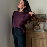 The Mauve Wine Long Sleeve O-Neck Pullover Sweater - Love and Lee Apparel