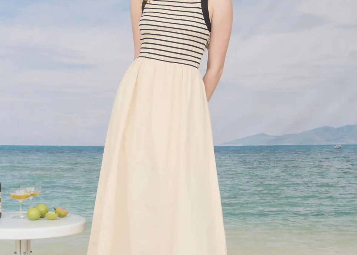 Porter Mixed Media Midi Dress - Love and Lee Apparel