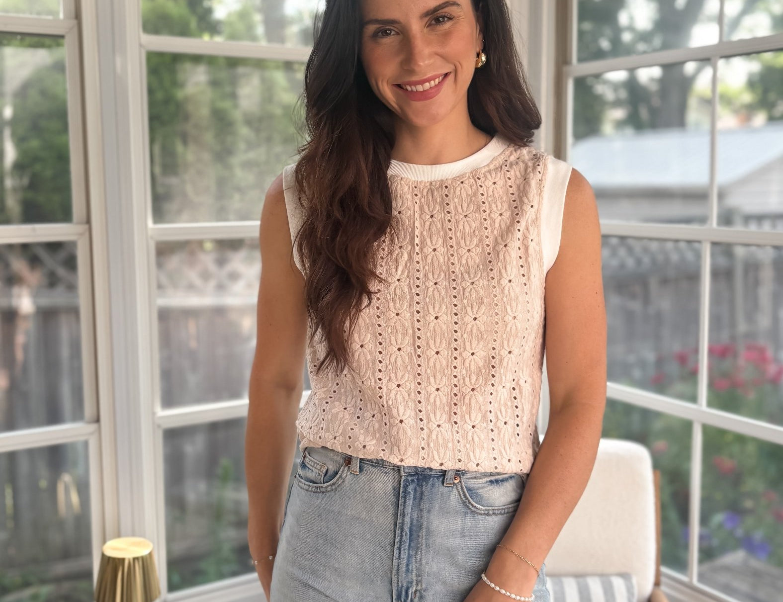 Starlight Eyelet Sleeveless Top - Love and Lee Apparel