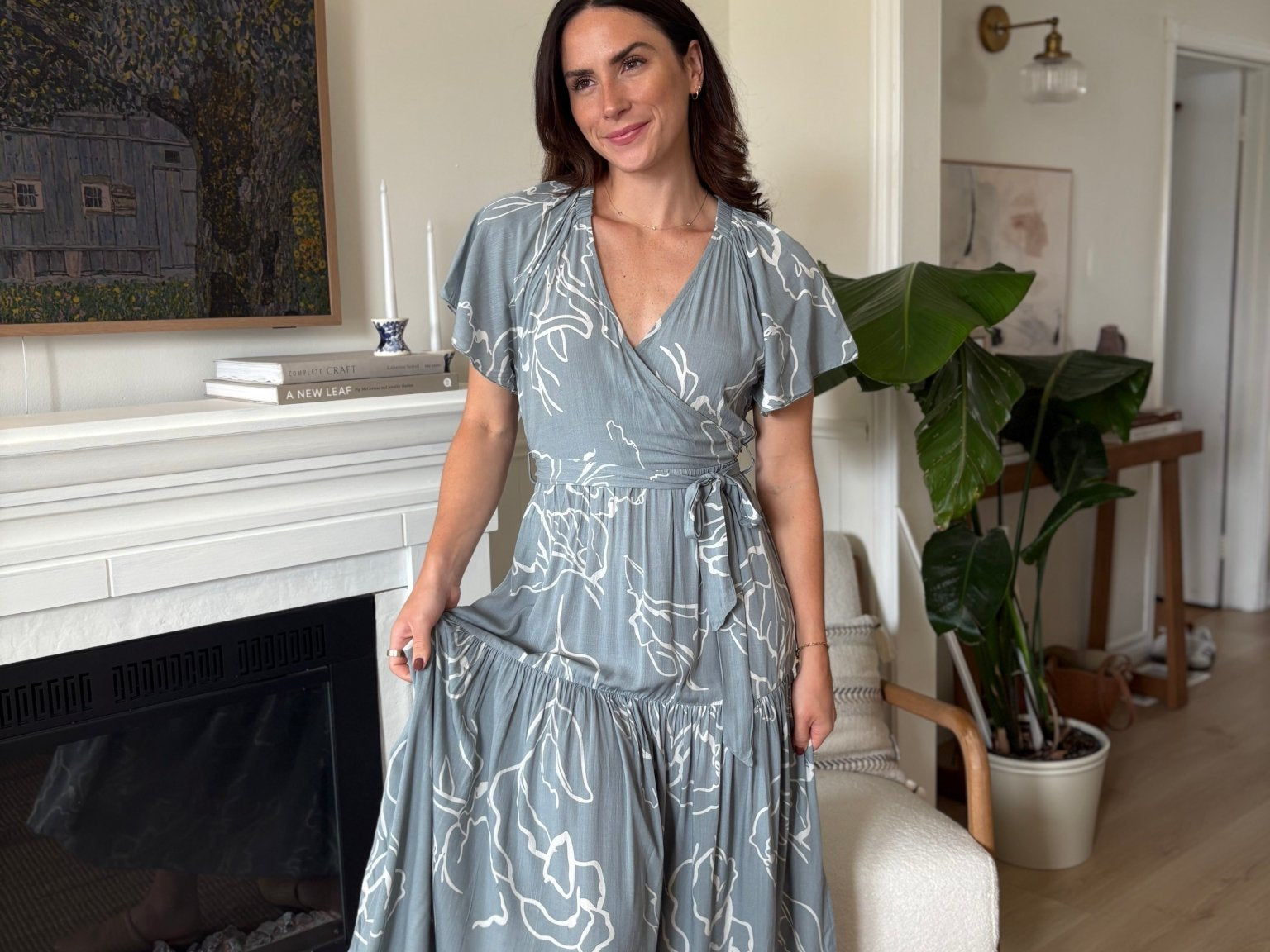 The Avalon Print V - Neck Belted Maxi Dress - Love and Lee Apparel