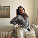 The Naomie Bow Detail Crew Neck Long Sleeve Pullover Sweater - Love and Lee Apparel