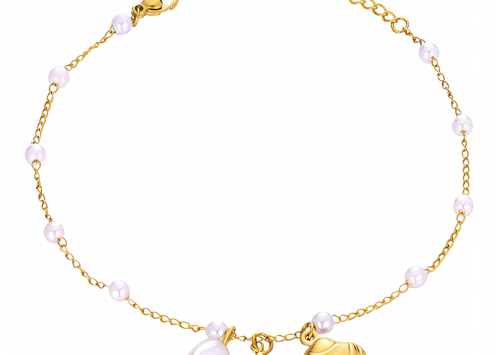 Starfish And Seashell Anklet 18K Gold Plated Steel - Love and Lee Apparel