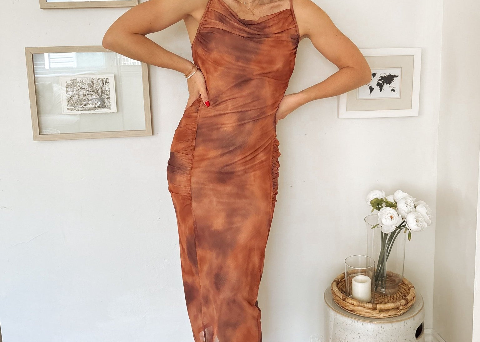 Sunset Mesh Midi Dress - Love and Lee Apparel
