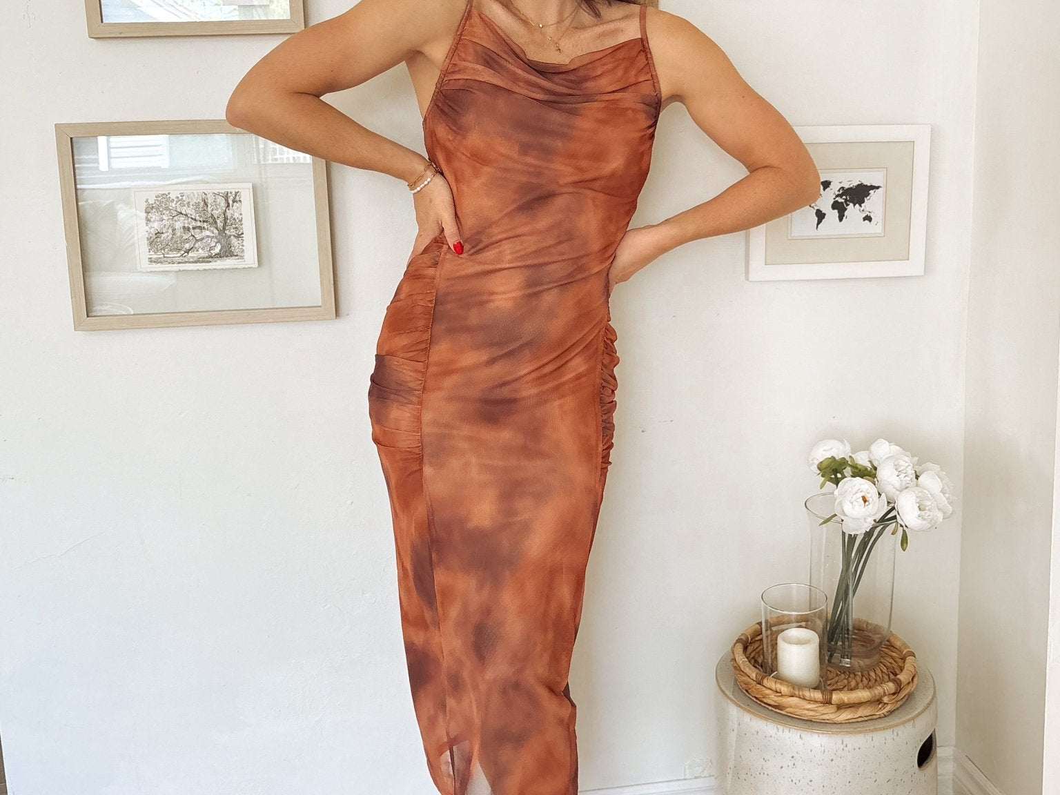 Sunset Mesh Midi Dress - Love and Lee Apparel