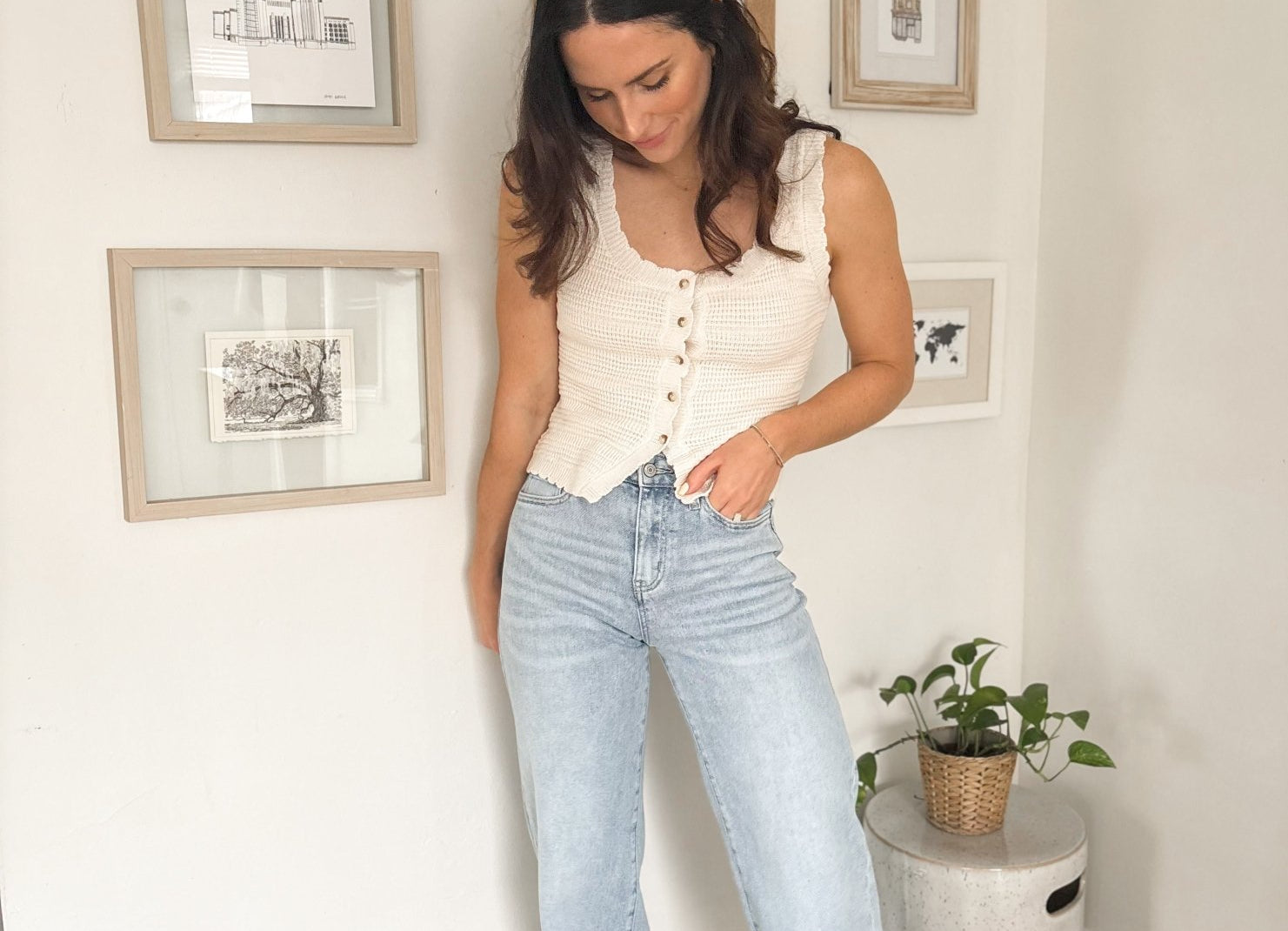 Blake High Rise Light Washed Wide Length Jeans - Love and Lee Apparel