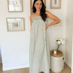 The Isabella White And Green Maxi Dress - Love and Lee Apparel