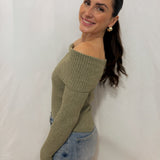 The Katia Long Sleeve Off - Shoulder Knit Sweater - 2 colours available - Love and Lee Apparel