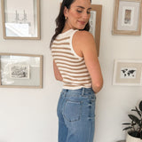 The Tabitha Stripe Knit Sleeveless Sweater - Love and Lee Apparel