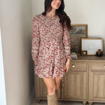The Early Harvest Lace Trim Smocking Printed Mini Dress - Love and Lee Apparel