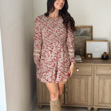 The Early Harvest Lace Trim Smocking Printed Mini Dress - Love and Lee Apparel