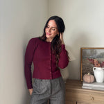 'Pass the Bordeaux' Scalloped Button Down Cardigan - Love and Lee Apparel