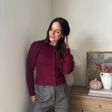 'Pass the Bordeaux' Scalloped Button Down Cardigan - Love and Lee Apparel