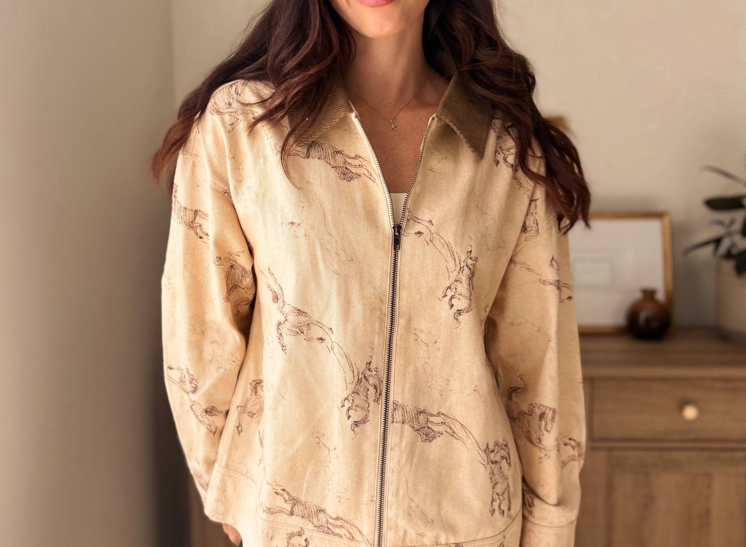 The Countryside Stables Western Horse Print Zip Up Jacket - Love and Lee Apparel