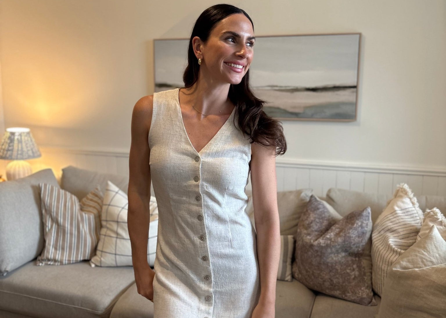 The Keltie V Neck Button Down Dress - Love and Lee Apparel