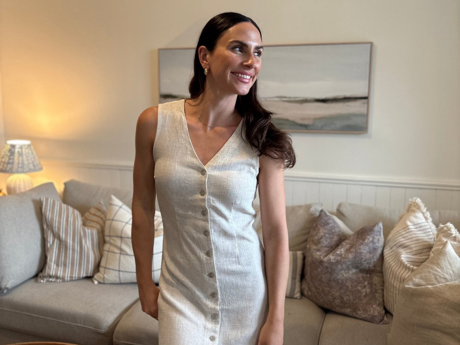 The Keltie V Neck Button Down Dress - Love and Lee Apparel