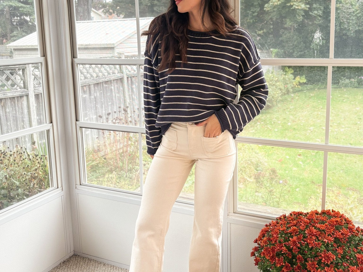 The Pearl Front Pocket Wide Leg Denim Pants - Love and Lee Apparel