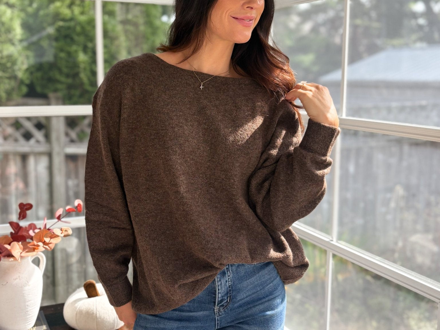 Amber Skies Boat Neck Oversized Knit Pullover Sweater - Love and Lee Apparel