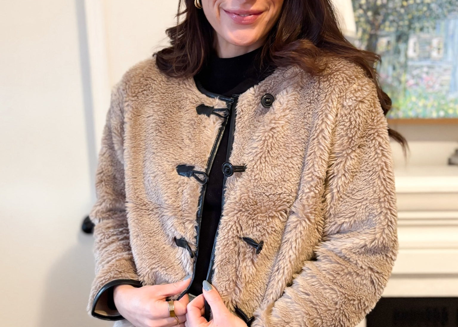 The Trish Crew Neck Teddy Jacket with Toggles - Love and Lee Apparel