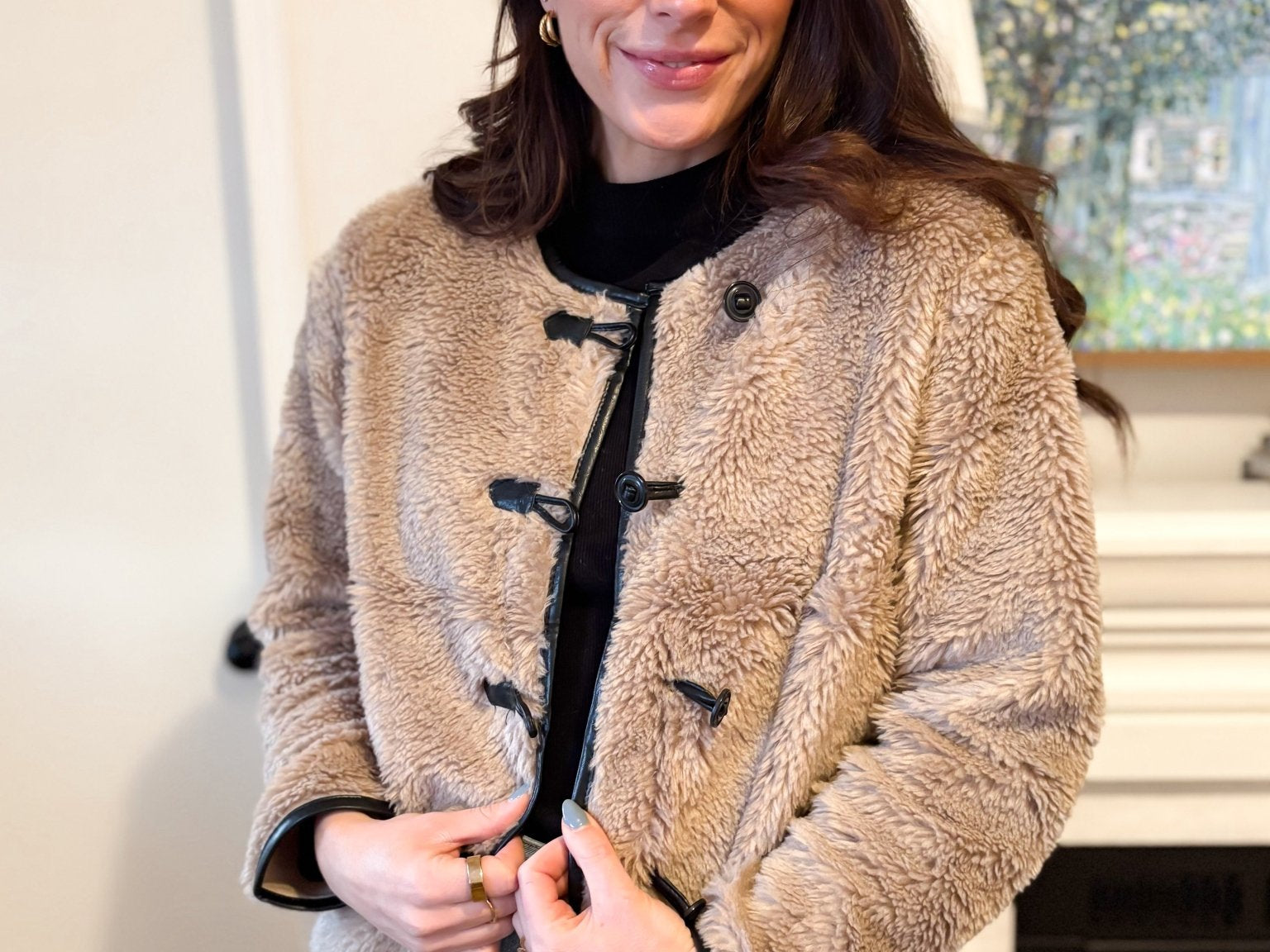 The Trish Crew Neck Teddy Jacket with Toggles - Love and Lee Apparel