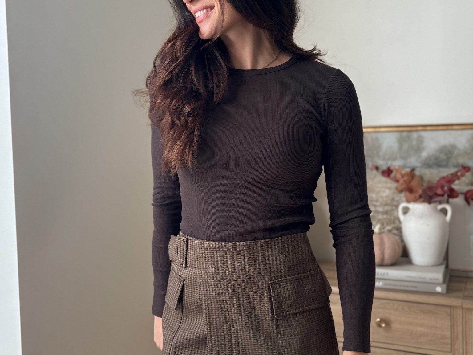 The 'Hickory & Clove' Houndstooth Belted Mini Skirt - Love and Lee Apparel