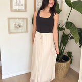 Tia High Waisted Pleated Skirt - Love and Lee Apparel