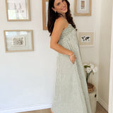 The Isabella White And Green Maxi Dress - Love and Lee Apparel