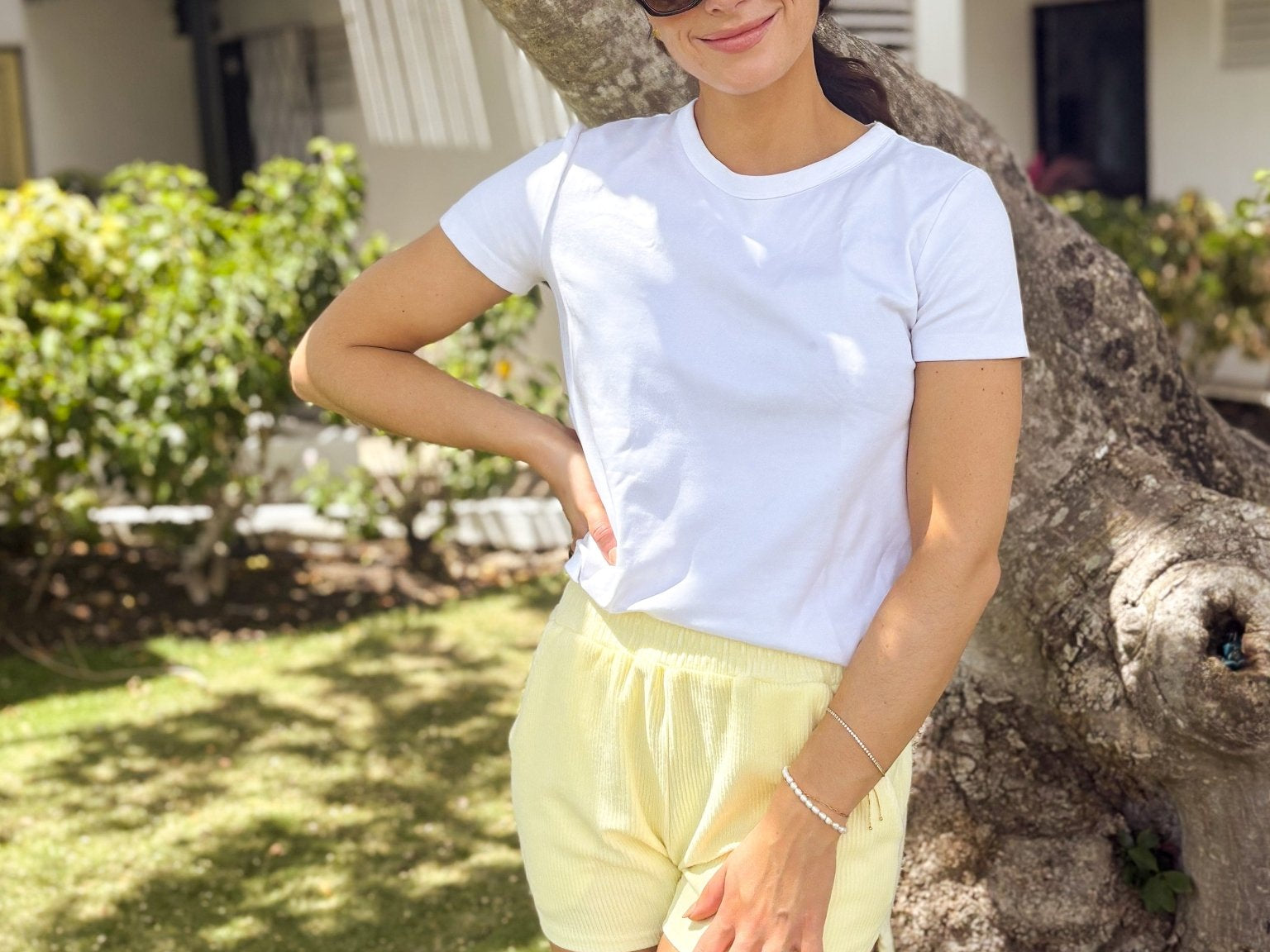 The Jordyn Ribbed Knit Shorts in Yellow - Love and Lee Apparel