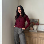 'Pass the Bordeaux' Scalloped Button Down Cardigan - Love and Lee Apparel