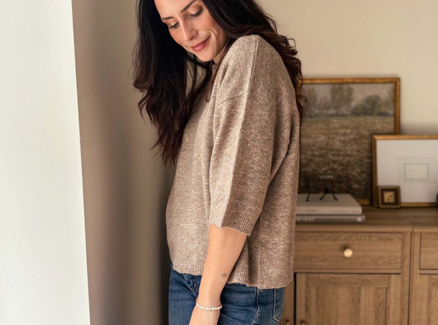 The Cellar Door Crew Neck Half Sleeve Pullover Sweater - Love and Lee Apparel