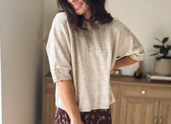 The Wyatt Heathered Crew Neck Half Sleeve Boxy Pullover - Love and Lee Apparel