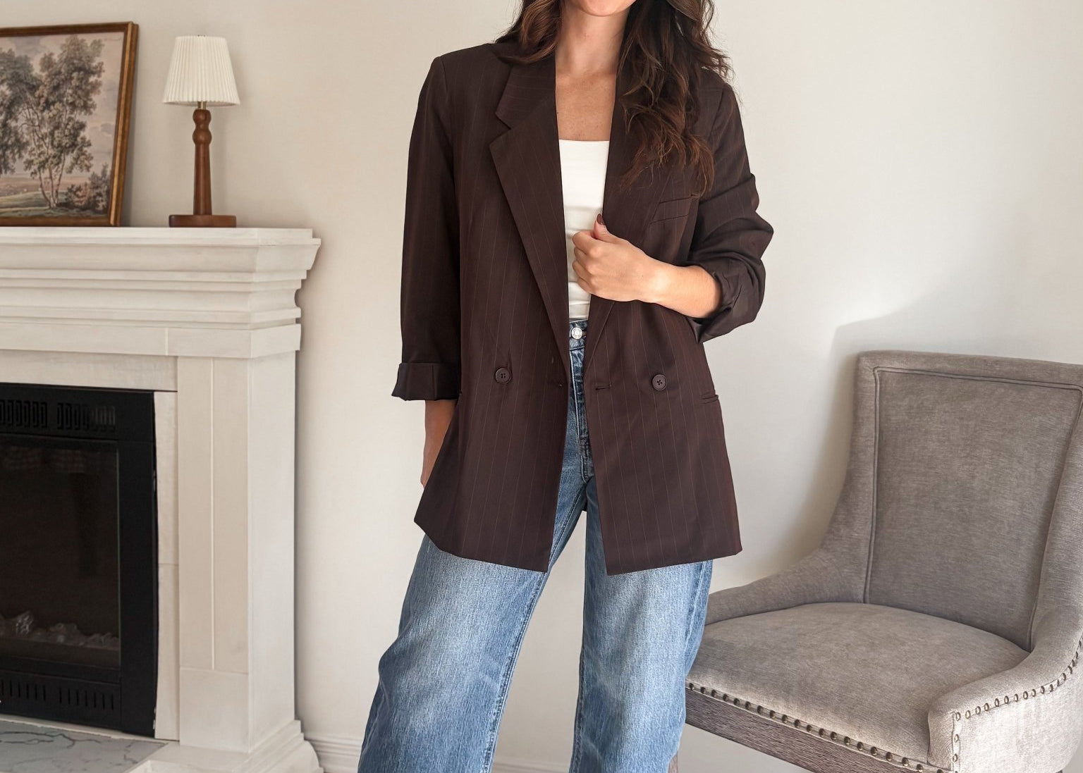 The '9 to Thrive' Long Sleeve Pinstripe Blazer - Love and Lee Apparel