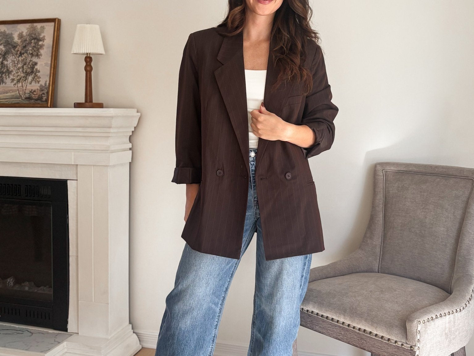 The '9 to Thrive' Long Sleeve Pinstripe Blazer - Love and Lee Apparel