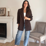 The '9 to Thrive' Long Sleeve Pinstripe Blazer - Love and Lee Apparel