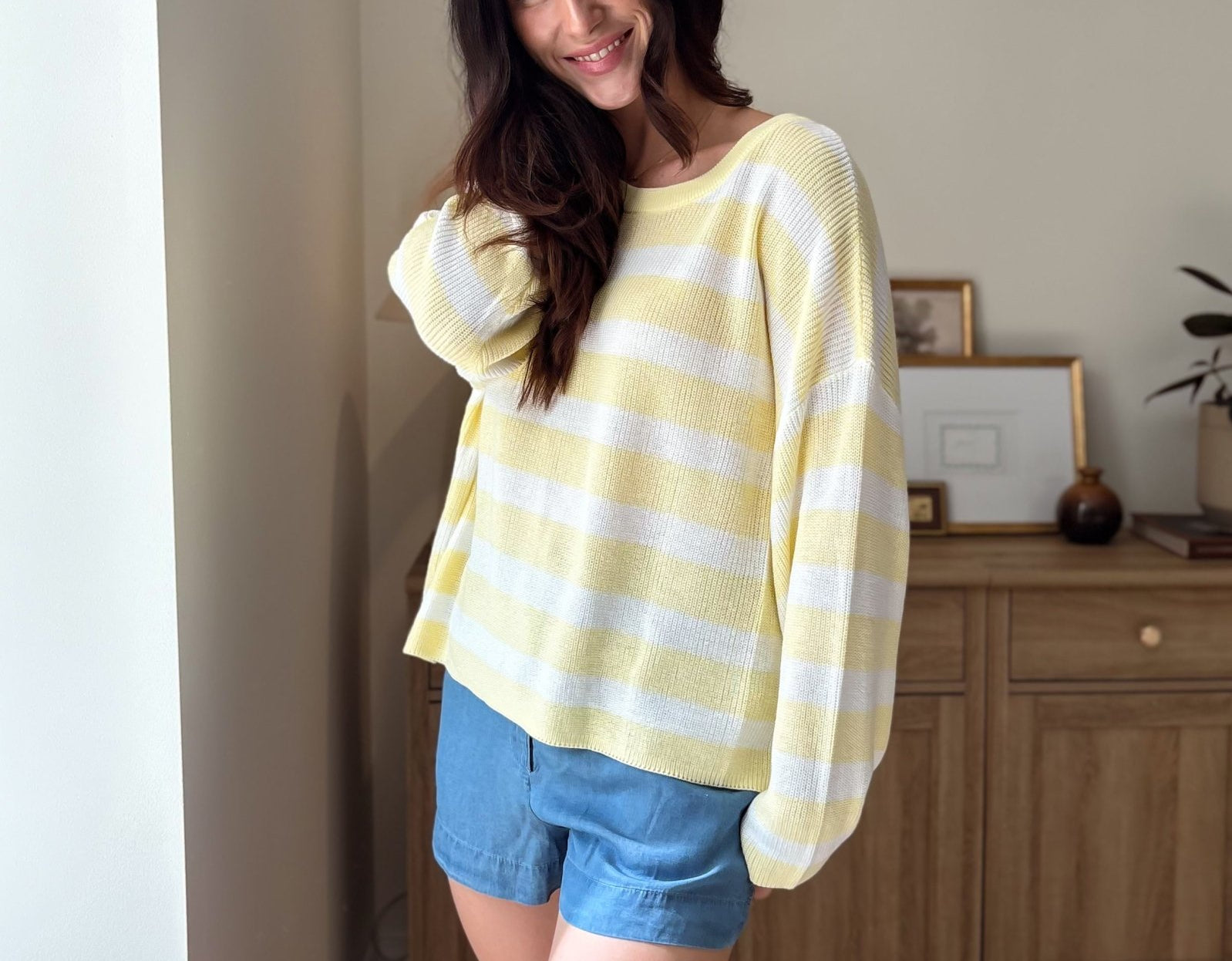 The Vicky Stripe Long Sleeve Cozy Knit Top - Love and Lee Apparel