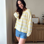 The Vicky Stripe Long Sleeve Cozy Knit Top - Love and Lee Apparel