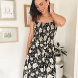 The Isabelle Floral Smocked Spaghetti Strap Midi Sundress - Love and Lee Apparel
